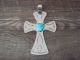 Native American Navajo Nickel Silver Turquoise Cross Pendant Signed Bobby Cleveland