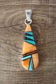 Navajo Indian Sterling Silver Spiny Oyster Inlay Pendant