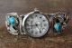 Native American Indian Jewelry Sterling Silver Turquoise Coral Watch - Saunders