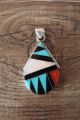 Zuni Indian Sterling Silver Inlay Pendant by Cleo Kallestewa