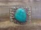 Large Navajo Indian Sterling Silver & Turquoise Cuff Bracelet - Cleveland
