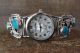 Native American Indian Jewelry Sterling Silver Turquoise Watch - Saunders