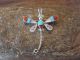 Zuni Sterling Silver Multi Stone Inlay Dragonfly Pin/Pendant - Ahiyite