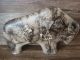 Navajo Indian Pottery Horse Hair Bison Sculpture by Yellow Corn