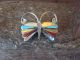 Zuni Sterling Silver Multi Stone Inlay Butterfly Pin/Pendant - Edaakie