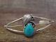 Navajo Indian Sterling Silver Feather & Turquoise Bracelet - Largo