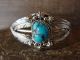 Navajo Sterling Silver Turquoise Feather Bracelet Signed Betone