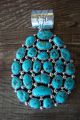 Navajo Indian Sterling Silver Turquoise Cluster Pendant! by M. Haley
