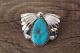 Zuni Sterling Silver Turquoise Pendant by Lyoilta Tsattie