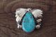 Zuni Sterling Silver Turquoise Pendant by Lyoilta Tsattie