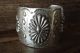 Navajo Hand Stamped Sterling Silver Repousse Cuff Bracelet by Johnny Bitsoi