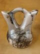 Small Navajo Indian Pottery Horse Hair Wedding Vase by Vail