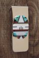 Zuni Indian Turquoise, Mother of Pearl and Coral Inlay Money Clip! 