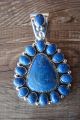 Navajo Indian Sterling Silver Lapis Pendant by Delgarito