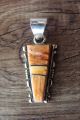 Navajo Indian Sterling Silver Spiny Oyster Inlay Pendant by Steve Francisco