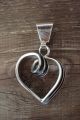 Navajo Sterling Silver Channeled Heart Pendant by Tom Hawk!