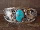 Navajo Indian Turquoise Sterling Silver Leaf Bracelet - Davey Morgan