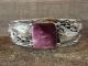 Navajo Purple Spiny Oyster & Sterling Silver Leaf Bracelet - Darrell Morgan