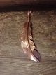Navajo Indian Copper Feather Pendant! Handmade by Douglas Etsitty
