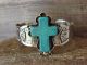 Native American Navajo Indian Nickel Silver Turquoise Cross Bracelet by Bobby Cleveland