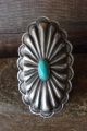 Navajo Indian Jewelry Sterling Silver Concho Turquoise Ring Size 8 - Rita Lee
