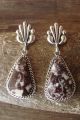 Navajo Indian Jewelry Sterling Silver Wild Horse Post Earrings! J. Bahe