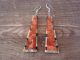 Santo Domingo Apple Coral Multi-Stone Inlay Dangle Earrings by Torevia Crespin