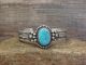 Navajo Indian Sterling Silver Arrow & Turquoise Cuff Bracelet Signed Calladitto
