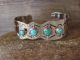 Navajo Nickel Silver 4 Stone Turquoise Bracelet by Bobby Cleveland