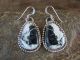 Navajo Sterling Silver White Buffalo Turquoise Dangle Earrings - L Hurley