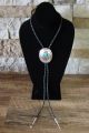  Native American Sterling Silver Turquoise Bear Paw Bolo Tie - Wilbert Muskett