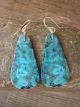 Navajo Indian Turquoise Slab Dangle Earrings by Castillo