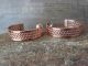 Navajo Indian Copper Twisted Hoop Earrings by Tahe