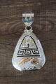 Navajo Jewelry Sterling Silver Petroglyph 12kt Gold Fill Pendant - A. Mariano