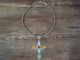 Silver Navajo Pearl Turquoise & Spiny Cross 18