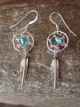 Navajo Indian Sterling Silver Turquoise Coral Dreamcatcher Feather Earrings! Arviso