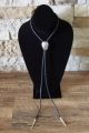  Native American Hand Stamped Sterling Silver Bolo Tie - Skeets