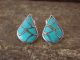 Zuni Indian Jewelry Sterling Silver Turquoise Inlay Earrings - Leekya