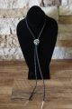  Native American Sterling Silver Turquoise Bear Paw Bolo Tie - Virginia Long