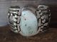 Navajo Sterling Silver 12K Gold Dry Creek Turquoise Cuff Bracelet - R. Roy