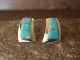 Navajo Indian Sterling Silver Turquoise Inlay Earrings by Cynthia Johnson