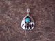 Small Navajo Indian Handmade Sterling Silver Turquoise Bear Paw Charm Pendant
