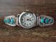 Native American Navajo Indian Sterling Silver Turquoise Row Lady's Watch
