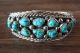Navajo Indian Traditional Sterling Silver Turquoise Cluster Bracelet by DB