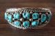 Navajo Indian Traditional Sterling Silver Turquoise Cluster Bracelet by DB