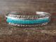 Native American Zuni Sterling Silver Inlay Turquoise Stone Bracelet Signed Janelle Shebola