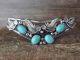Navajo Sterling Silver Turquoise 4 Stone Cuff Bracelet by Roberta Begay