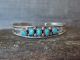 Navajo Indian Child/ Baby Sterling Silver & Turquoise Row Bracelet - Yazzie