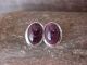 Navajo Sterling Silver Purple Spiny Oyster Post Earrings by Russel Wilson