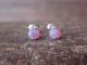 Native American Navajo Indian Sterling Silver Pink Opal Stud Earrings by Spencer